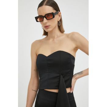 Gestuz top NiliaGZ femei, culoarea negru