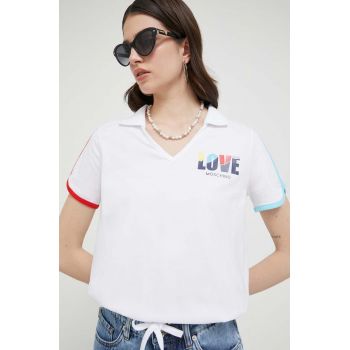Love Moschino tricou femei, culoarea alb de firma original