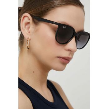 Ray-Ban ochelari de soare femei, culoarea negru, 0RB4378