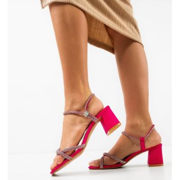 Sandale cu toc Lug Fuchsia
