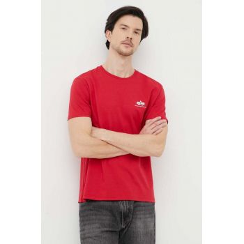Alpha Industries tricou din bumbac culoarea rosu, cu imprimeu