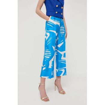 Beatrice B pantaloni de matase lat, high waist