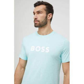 BOSS tricou de plajă culoarea turcoaz, cu model 50491706 ieftin
