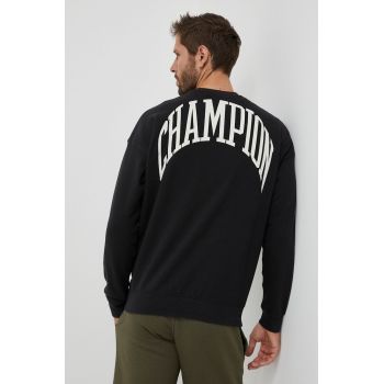 Champion bluza barbati, culoarea negru, cu imprimeu ieftin