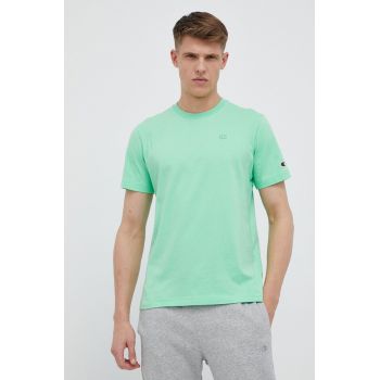 Champion tricou din bumbac culoarea verde, neted de firma original