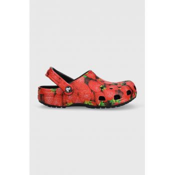 Crocs papuci Classic Hyper Real femei, culoarea roșu, 208343 208343.643-643