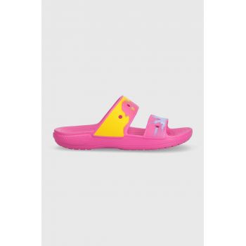 Crocs papuci Classic Ombre Sandal femei, culoarea roz, 208282