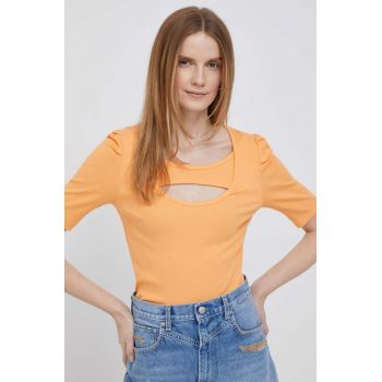 Dkny tricou culoarea portocaliu ieftin