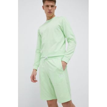 EA7 Emporio Armani pantaloni scurti din bumbac culoarea verde de firma originali