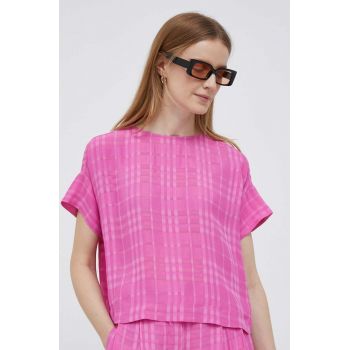 Emporio Armani bluza femei, culoarea roz, neted