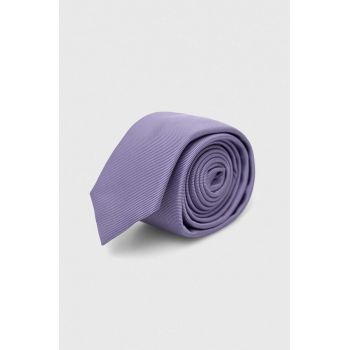 HUGO cravata de matase culoarea violet