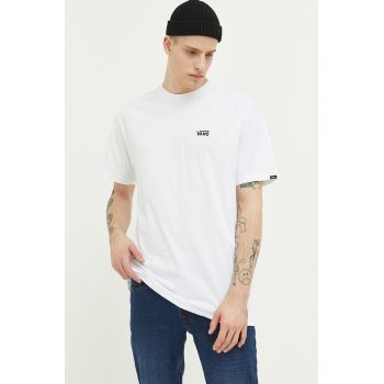 Vans tricou din bumbac culoarea alb, cu imprimeu