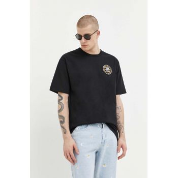 Vans tricou din bumbac culoarea negru, cu imprimeu