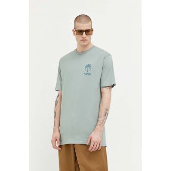Vans tricou din bumbac culoarea verde, cu imprimeu