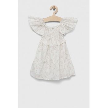Birba&Trybeyond rochie din bumbac pentru copii culoarea alb, mini, evazati
