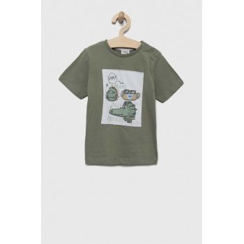 Birba&Trybeyond tricou din bumbac pentru bebelusi culoarea verde, cu imprimeu ieftin