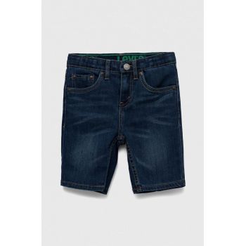 Levi's pantaloni scurti din denim pentru copii culoarea albastru marin de firma originali