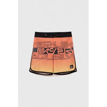 Quiksilver pantaloni scurti de baie copii culoarea portocaliu de firma originali