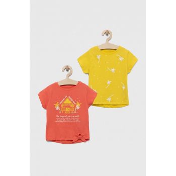 zippy tricou de bumbac pentru copii 2-pack culoarea portocaliu