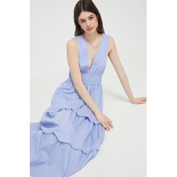 Abercrombie & Fitch rochie culoarea violet, midi, evazati