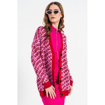Cardigan din amestec de lana cu model