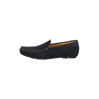 Mocasini din piele intoarsa cu model uni
