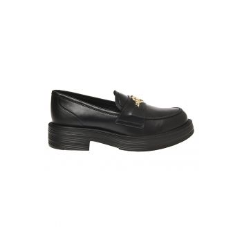 Pantofi loafer din piele cu logo metalic
