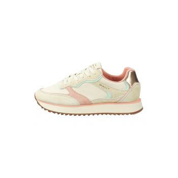 Pantofi sport low-cut cu garnituri din piele intoarsa