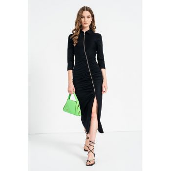 Rochie de bumbac organic cu slit lateral