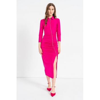 Rochie de bumbac organic cu slit lateral