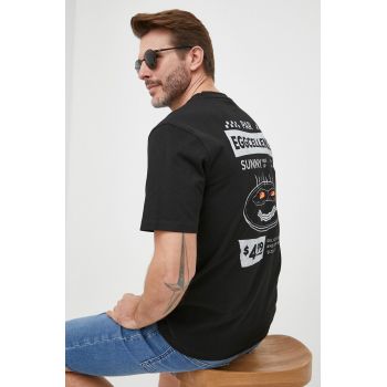 BOSS tricou din bumbac BOSS ORANGE culoarea negru, cu imprimeu