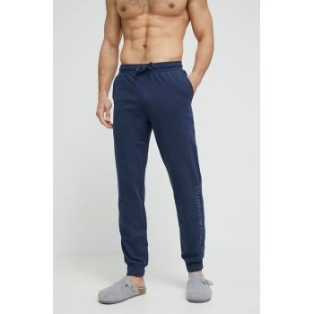Emporio Armani Underwear pantaloni lounge din bumbac culoarea albastru marin, cu imprimeu
