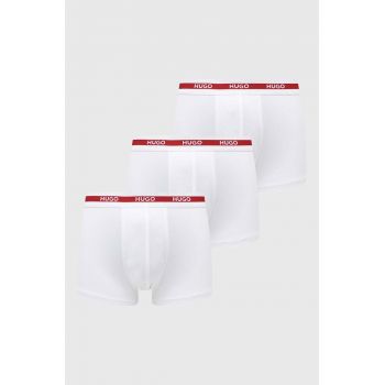 HUGO boxeri 3-pack barbati, culoarea alb