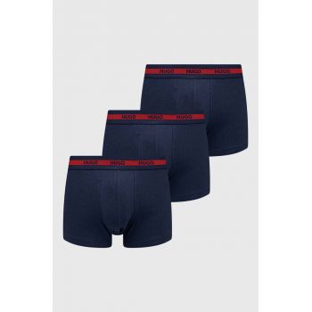 HUGO boxeri 3-pack barbati, culoarea albastru marin