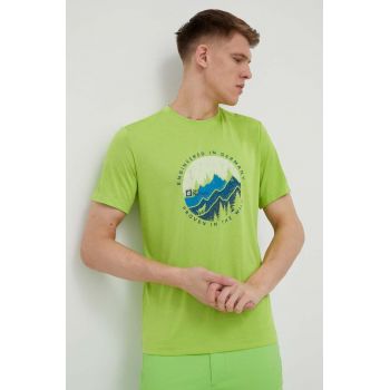 Jack Wolfskin tricou sport Hiking culoarea verde, cu imprimeu
