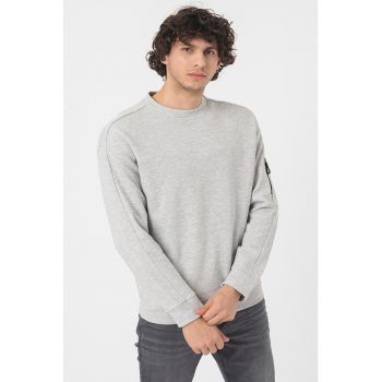 Bluza sport relaxed fit cu decolteu la baza gatului