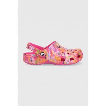 Crocs slapi copii culoarea roz ieftini