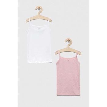 OVS top pijama copii culoarea alb, neted