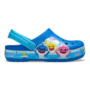 Saboți Crocs Toddler Fun Lab Baby Shark Band Clog Albastru - Bright Cobalt