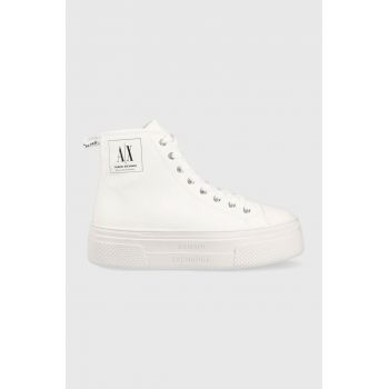 Armani Exchange tenisi femei, culoarea alb, XDZ025.XV694.00894