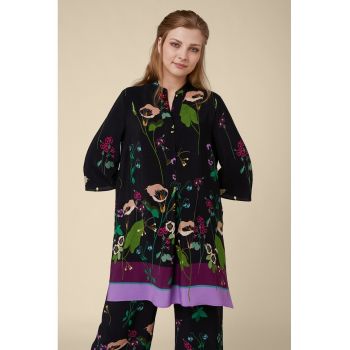 Bluza lejera cu guler tunica si maneci 3/4