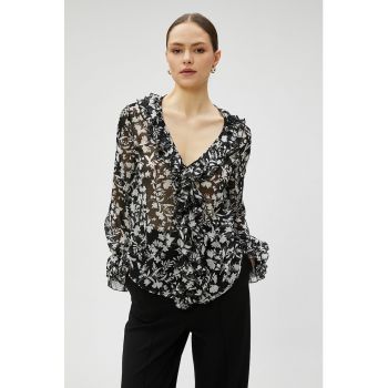 Bluza vaporoasa cu imprimeu floral