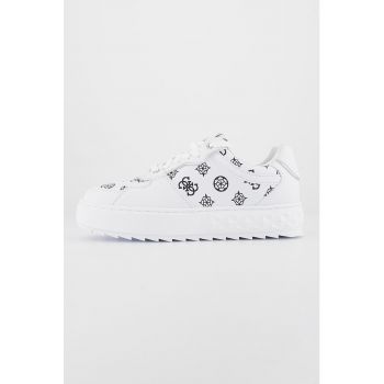 Pantofi sport din piele ecologica cu detalii contrastante