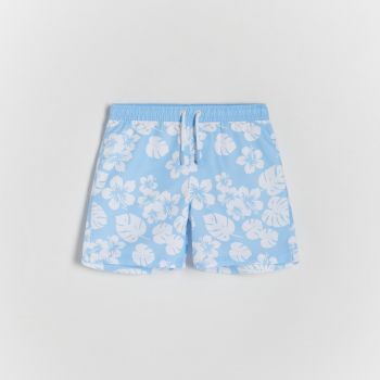 Reserved - Pantaloni scurți de baie cu imprimeu - Albastru