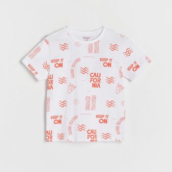 Reserved - T-shirt cu imprimeu - Alb