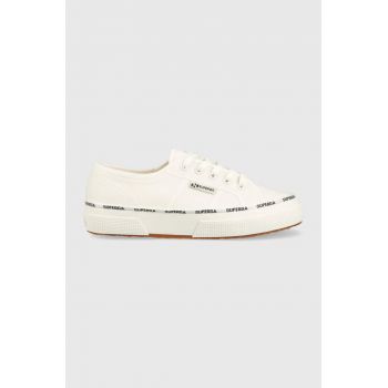 Superga tenisi 2750 LOGO PIPING femei, culoarea alb, S7125NW