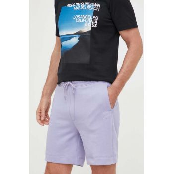 BOSS pantaloni scurti din bumbac BOSS CASUAL barbati, culoarea violet