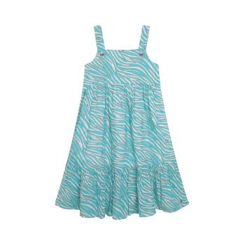 Michael Kors rochie din bumbac pentru copii culoarea turcoaz, mini, oversize
