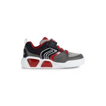 Pantofi sport colorblock din piele ecologica cu velcro