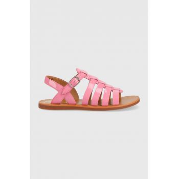 Pom D'api sandale din piele pentru copii culoarea roz